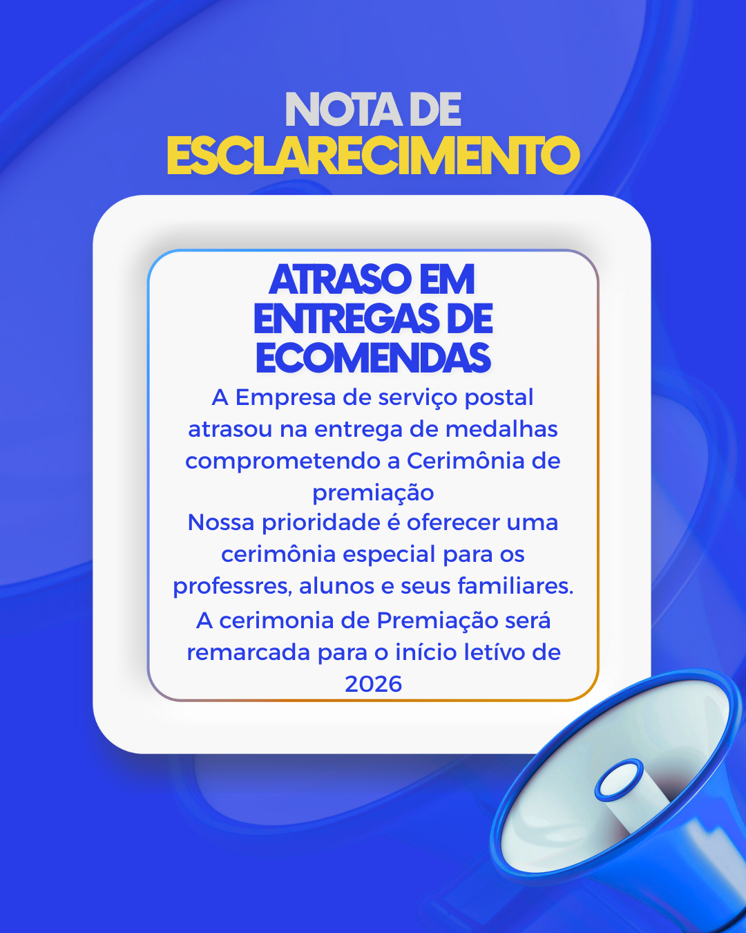 Cerimônia de Premiação 2025 - CANCELADA