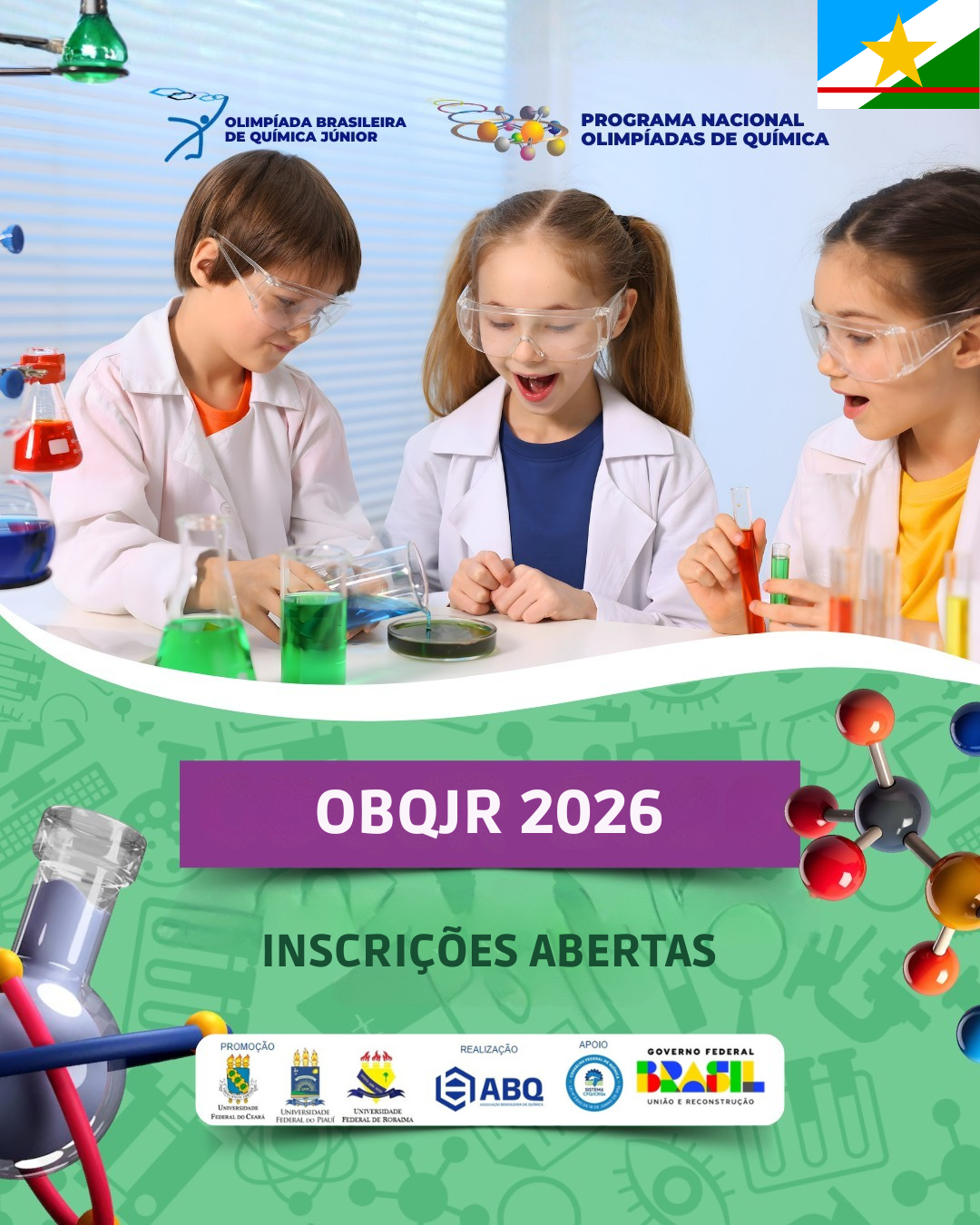 Inscrições na  Olimpíada Brasileira de Química Junior