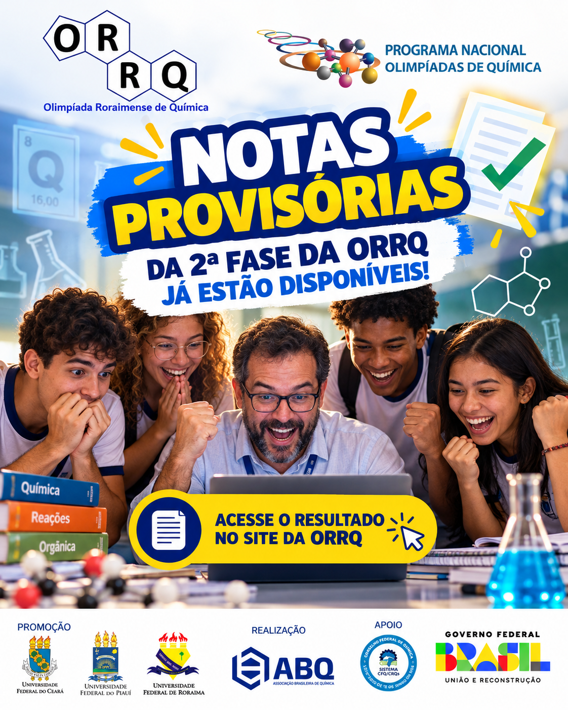 Divulgação das notas provisórias das provas da Fase II da ORRQ 2026
